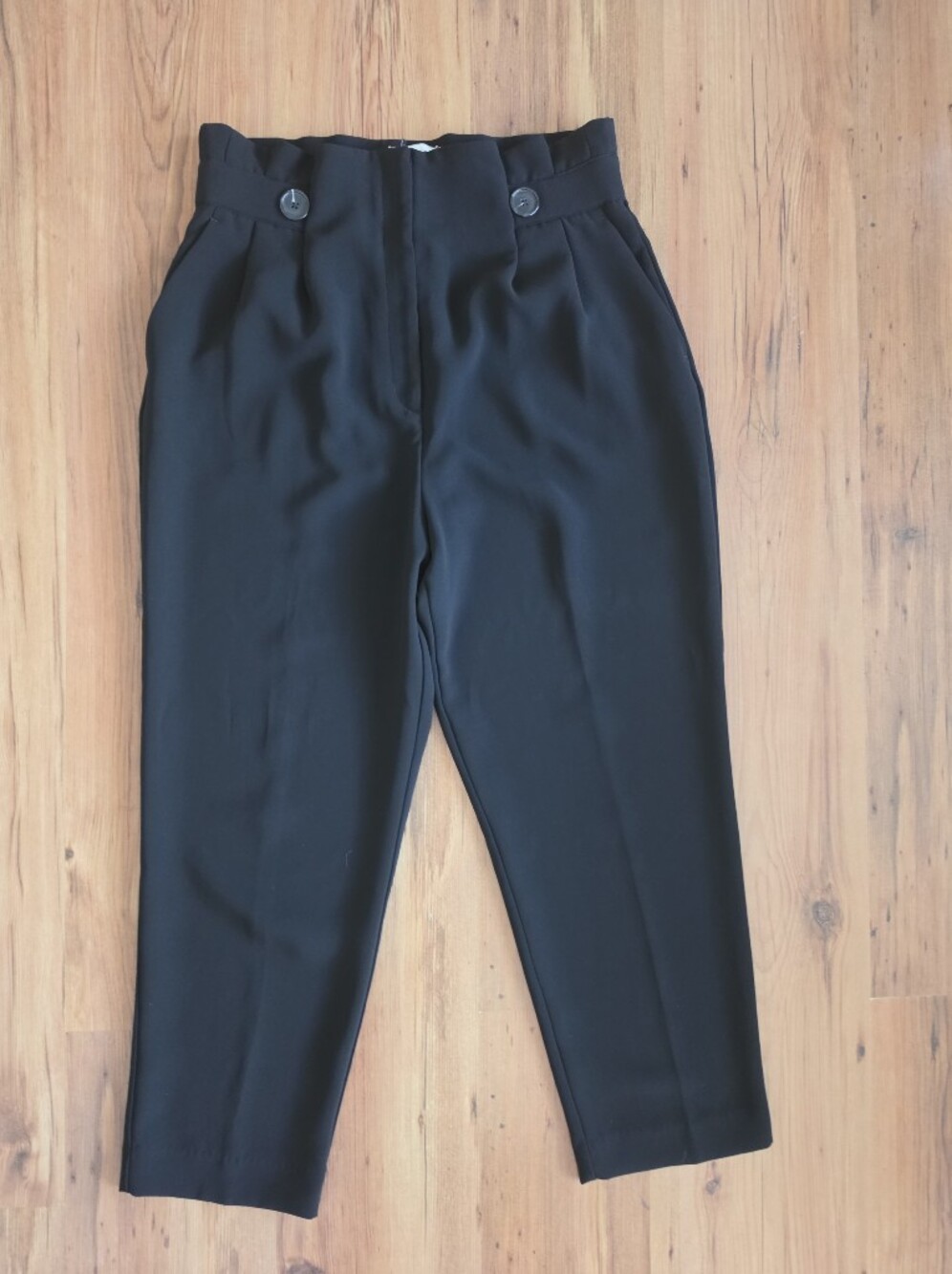 H&M Black High-Waist Paperbag Pants